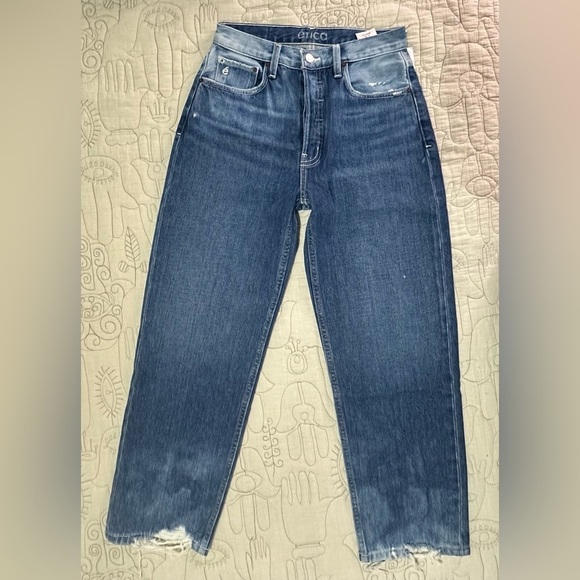 NWT ETICA Tyler Vintage Straight Crop Jean Size 26 Shipwreck - Picture 4 of 12